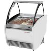 Ice cream counter LEO - 1330mm - air circulation-  for 10x 5 Litre containers - White