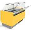 Ice cream counter LIAM - 1310mm - static - for 10 + 10x 5 liter containers - Yellow