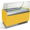 Ice cream counter LIAM - 1310mm - static - for 10 + 10x 5 liter containers - Yellow