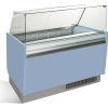 Ice cream counter LIAM - 1310mm - static - for 10 + 10x 5 liter containers- Light blue