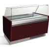 Ice cream counter LIAM - 1560mm - static - for 13 + 13x5 liter containers- Pomegranate red
