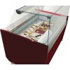 Ice cream counter LIAM - 1560mm - static - for 13 + 13x5 liter containers- Pomegranate red