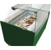 Ice cream counter LIAM - 1560mm - static - for 13 + 13x 5 liter containers- Green