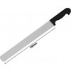 Kebab nôž s čiernou plastovou rukoväťou - dĺžka: 55 cm