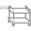 Servírovací vozík - 1 000x500 mm - se 2 policemi - 2 kolečka s brzdou - celková nosnost: 80 kg