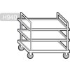 Wózek do serwowania - 800x500mm - z 3 półkami do przechowywania