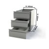 Zásuvkový stůl PREMIUM - 0,4 m - se 3 zásuvkami - modul pro pracovní stoly hluboký 600