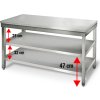 Worktable ECO Stainless steel - 1000x600mm - with undershelf without backsplash