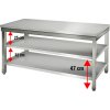 Worktable ECO Stainless steel - 1600x600mm - with undershelf without backsplash