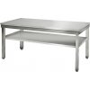 Pracovní stůl ECO z nerezové oceli - 1800x600mm - se spodní policí a bez obkladového panelu