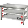 Worktable ECO Stainless steel - 1200x700mm - with undershelf without backsplash