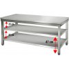 Worktable ECO Stainless steel- 2000x700mm - with undershelf without backsplash