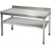 Nerezový pracovní stůl ECO - 1,0 m - se spodní policí & obkladovým panelem