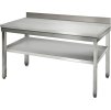 Nerezový pracovní stůl ECO - 1,0 m - se spodní policí & obkladovým panelem