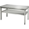 Pracovní stůl ECO z nerezové oceli - 1,5 m - se spodní policí