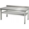 Nerezový pracovní stůl ECO - 1,8 m - se spodní policí a obkladovým panelem