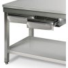 Nerezový pracovní stůl ECO - 0,7 m - se spodní policí & obkladovým panelem