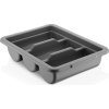 Cutlery tray with 3 compartments incl. lid – grey