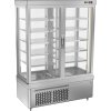 Panoramic display case - 935 litres - 1320mm -  10 shelves - Silver