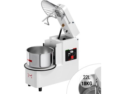 Mieszarka do ciasta - 22 litry / 18 kg - 2 prędkości - wyjmowana misa i mieszadło na zawiasach - funkcja czasomierza