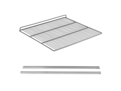 Szyny ze stali nierdzewnej - 1x prawa i 1x lewa z plastikową siatką nośną - 602 x 800 mm