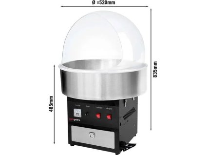 Maszyna do waty cukrowej - Czarny - Ø 520 mm, włącznie z higienicznym zabezpieczeniem
