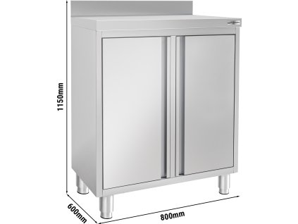 Szafka robocza - do ekspresu do kawy - 800x600 mm - z 2 drzwiami skrzydłowymi  & panelem tylnym