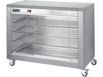 Szafka grzewcza z przesuwanymi szklanymi drzwiami i 4 półkami - 940x690x880 mm