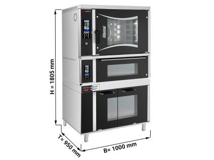 Piec konwekcyjno-parowy piekarniczy - Touch - 6x EN 60x40 - z piecem do pizzy & garownią