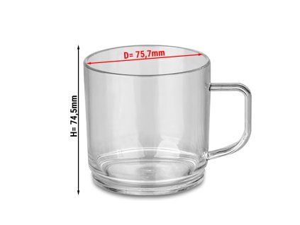 (50 sztuk) Filiżanka do herbaty / kawy z poliwęglanu - przeźroczysta - 200 ml