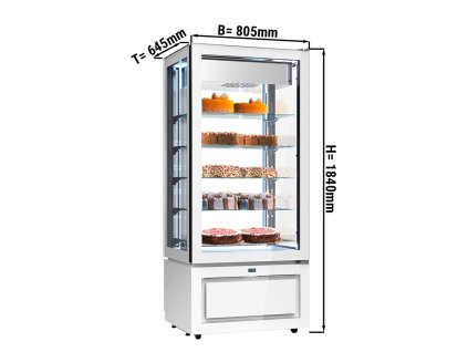 Witryna mroźnicza Panorama - 457 litrów - 800 mm - 5 półek - biały
