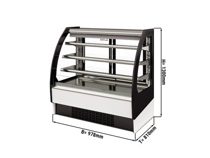 Półka chłodnicza naścienna - 978 mm - 274 L - z oświetleniem LED & 3 półkami - przesuwane tylne drzwi