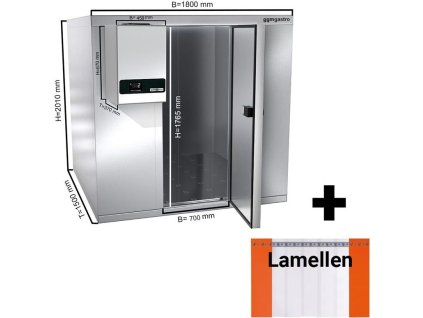 Komora mroźnicza ze stali nierdzewnej - 1800x1500mm - 3,47m³ - włącznie z zamrażarką i listwami