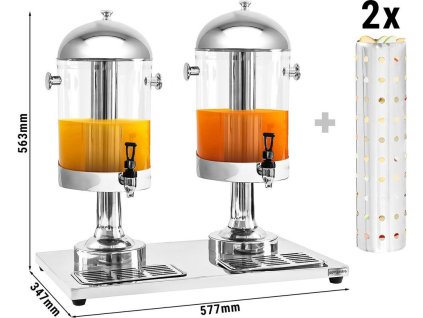 Dozownik soku - 2x 7,5 litra - stal nierdzewna