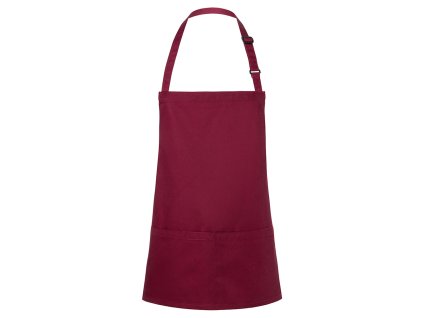 KARLOWSKY | Fartuch na szelkach krótki Basic - Bordowy