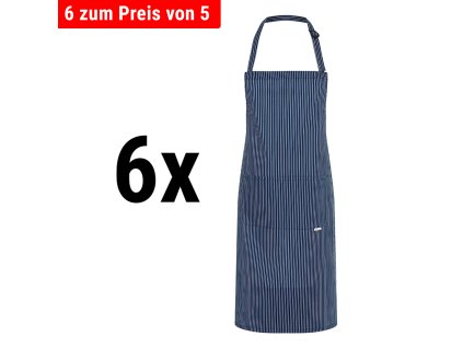 (6 szt) KARLOWSKY | Fartuch na szelkach Carlo - Granatowy