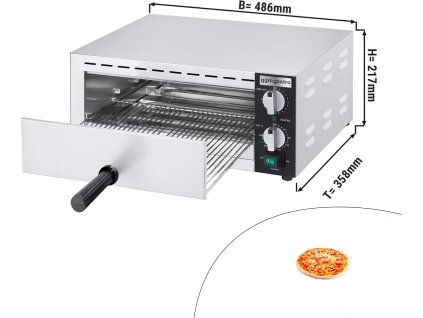 Elektryczny mini piec do pizzy/podpłomyków - 1 x 33 cm - Manualny
