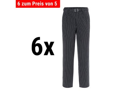 (6 sztuk) Karlowsky - Spodnie szefa kuchni Jack - Czarny - Rozmiar: 64