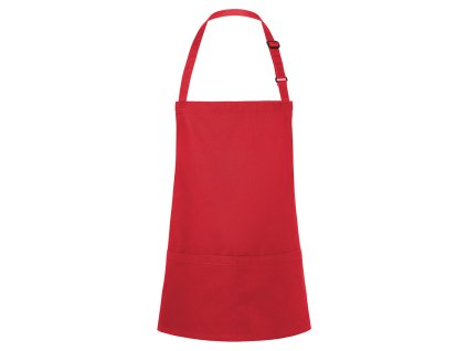 KARLOWSKY | Fartuch na szelkach krótki Basic - Czerwony