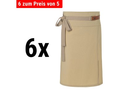 (6 Szt) KARLOWSKY | Fartuch w talii Green-Generation - Szary kamienny