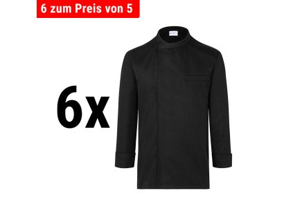 (6 sztuk) KARLOWSKY | Koszula szefa kuchni z długim rękawem - czarna - Rozmiar: 3XL