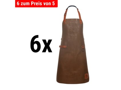 (6 sztuk) KARLOWSKY | Skórzany fartuch na szelkach - Toffi