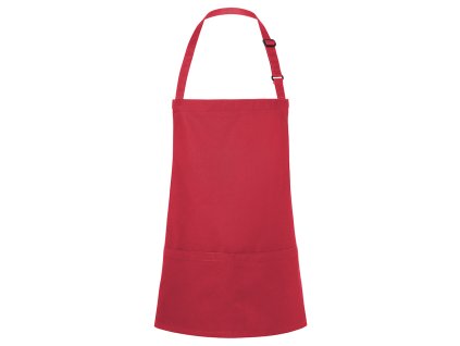 KARLOWSKY | Fartuch na szelkach krótki Basic - malinowy