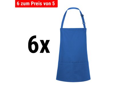 (6 szt) KARLOWSKY | Krótki fartuch na szelkach Basic - Niebieski