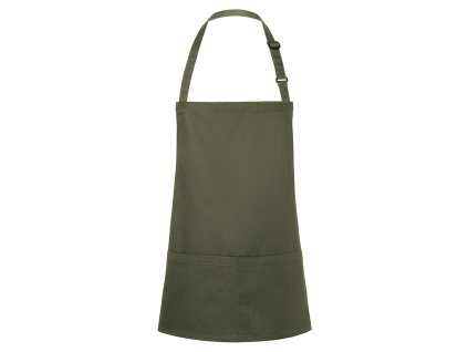 KARLOWSKY | Fartuch na szelkach krótki Basic - Zieleń mchu