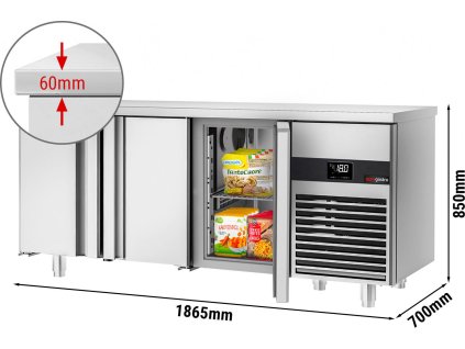 Stół mroźniczy PREMIUM - 1870x700 mm - z 3 drzwiami