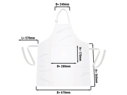 (5 sztuk) Fartuch Bistro - biały - szer. x wys.: 67 x 84 cm