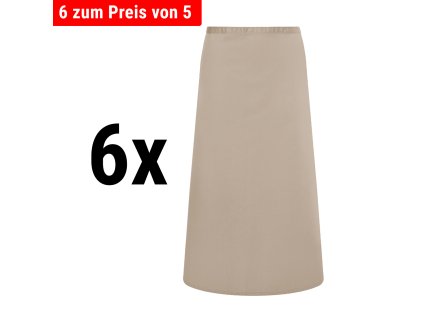 (6 sztuk) KARLOWSKY | Fartuch Bistro Basic - Piaskowy