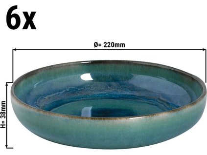 (6 sztuk) MIAMI - Talerz głęboki - Ø 22 cm - Zielony