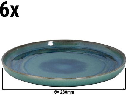 (6 sztuk) MIAMI - Płaski talerz - Ø 28 cm - Zielony